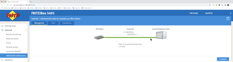 Configuración Fritzbox 5491 con ONT GPON integrado - NASeros