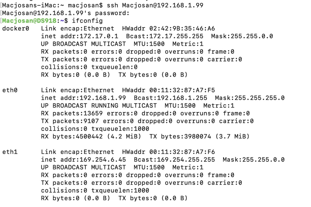 interfaces de red en synology