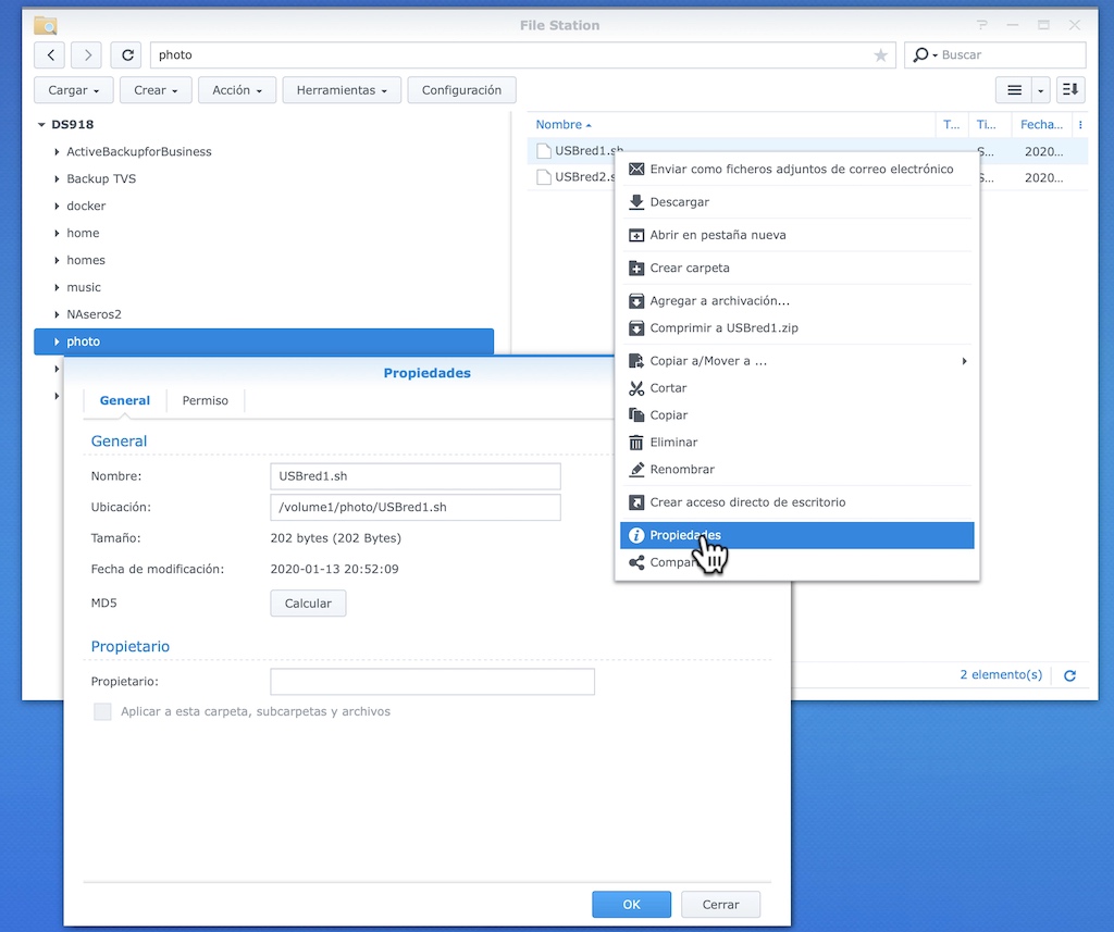 ruta fichero ds file synology